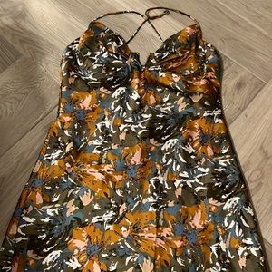 Satin floral dress